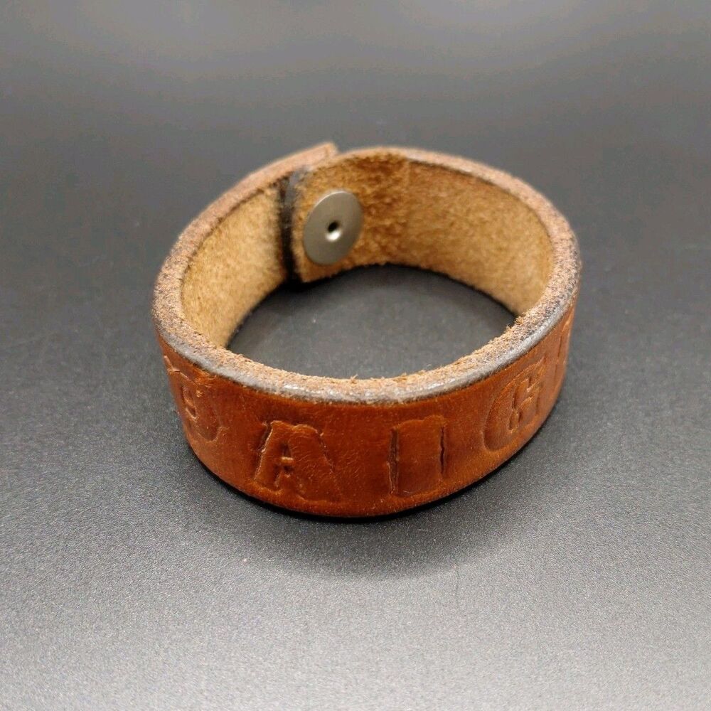 Vintage Cuff Leather Bracelet Handmade Boho Wristband Woman PAIGE